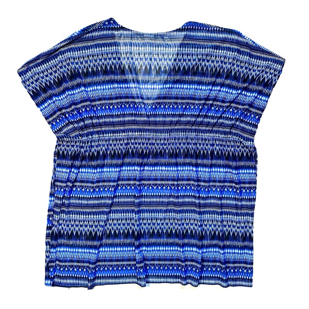 Profile by Gottex Batwing Blue Aztec Swim Coverup Size 2X - Picture 4 of 4